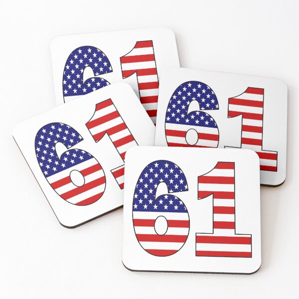 Item preview, Number 61 with USA flag on the background designed and sold by AllShirts21.