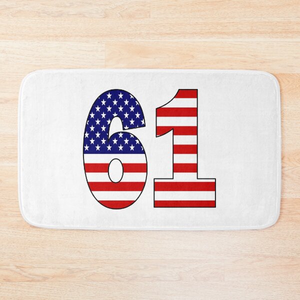 Item preview, Number 61 with USA flag on the background designed and sold by AllShirts21.