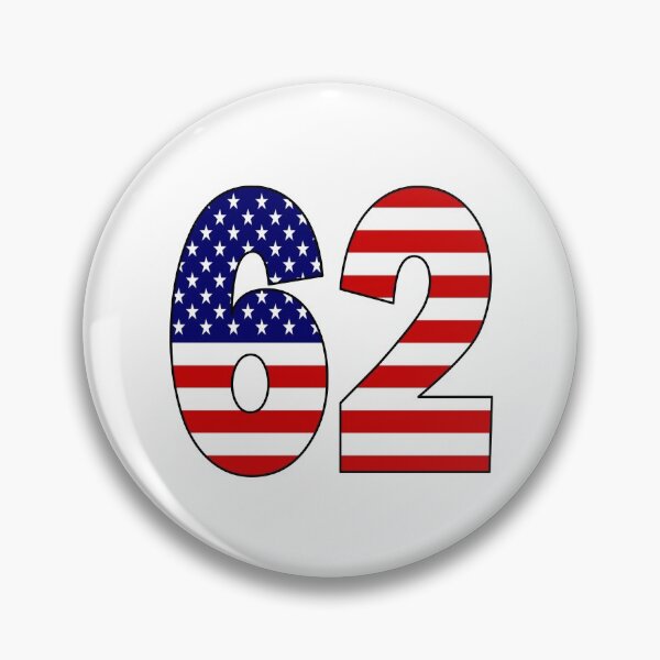 Item preview, Number 62 with USA flag on the background designed and sold by AllShirts21.