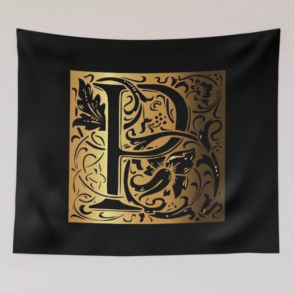Item preview, The Letter P Beautiful floral bouquet golden design With Amazing Ornament  designed and sold by yacine12353.