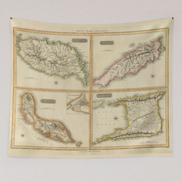 Item preview, Vintage Lower Caribbean Islands Map (1816) designed and sold by BravuraMedia.