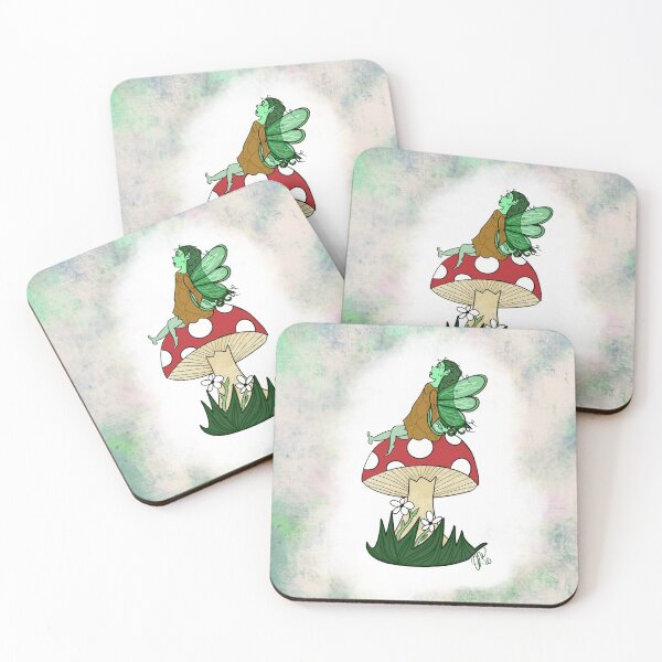 Item preview, Green Fairy on a red mushroom designed and sold by jessieartsdaily.