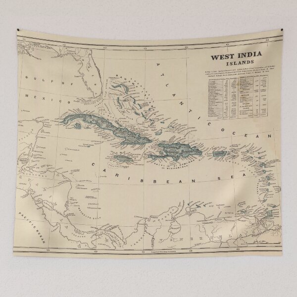 Item preview, Vintage Map of the Caribbean (1845) designed and sold by BravuraMedia.