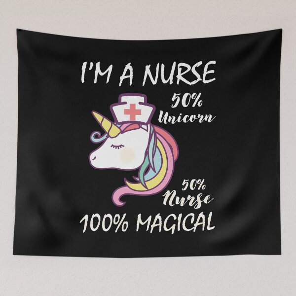 Item preview, I'm A Nurse 50% Unicorn 50% Nurse 100% Magical For A LPN graphic designed and sold by AYDreamers.