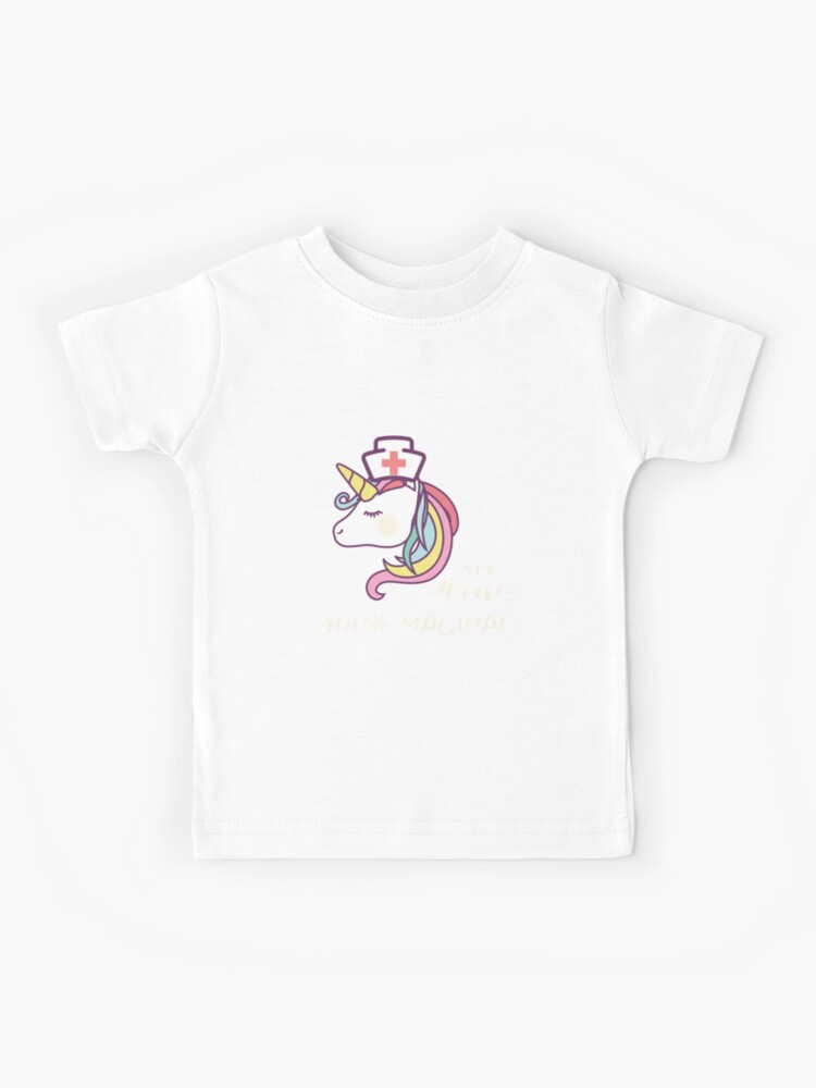 I'm A Nurse 50% Unicorn 50% Nurse 100% Magical For A LPN graphic Kids  T-Shirt