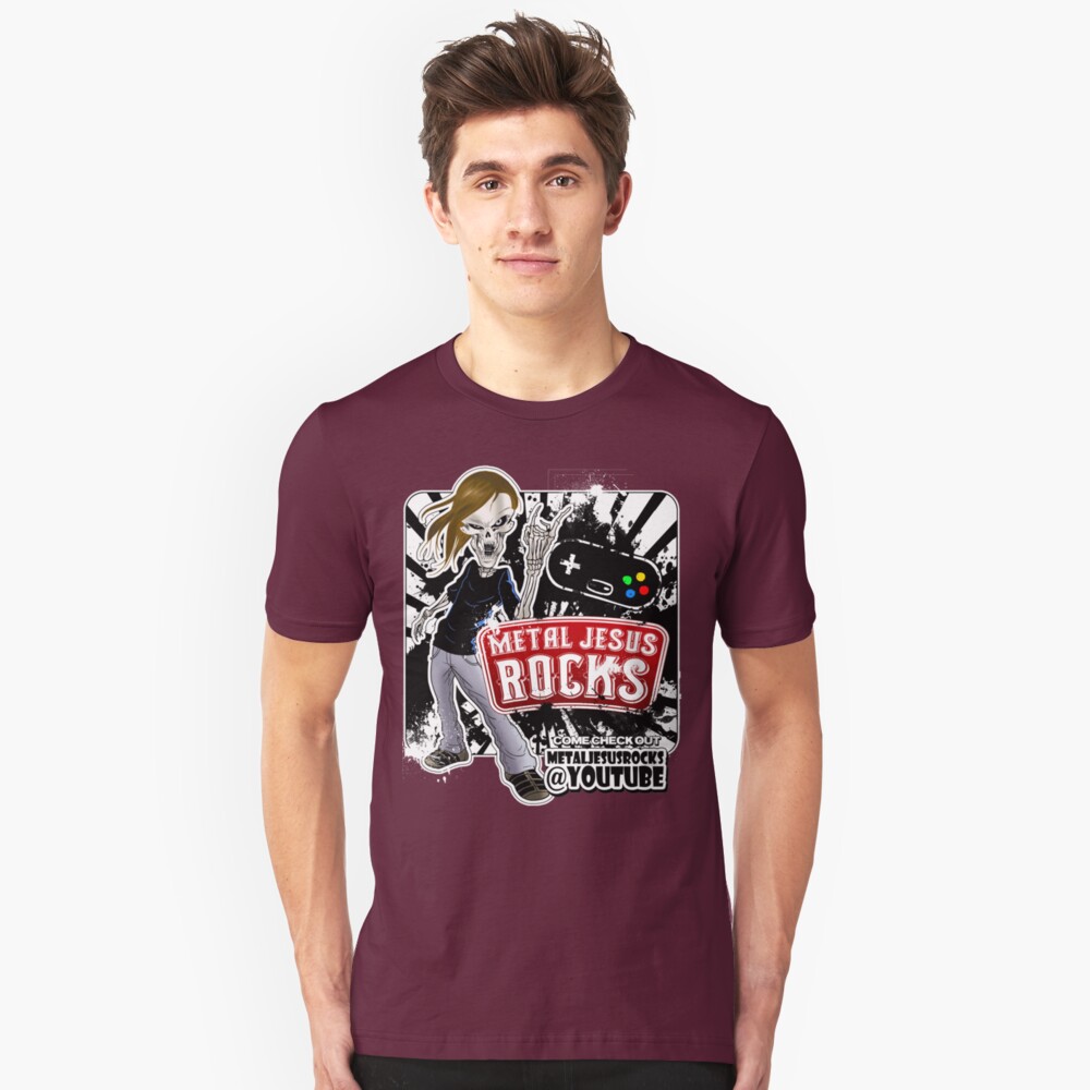 Undead Rocker - Metal Jesus Rocks (YOUTUBE) Slim Fit T-Shirt