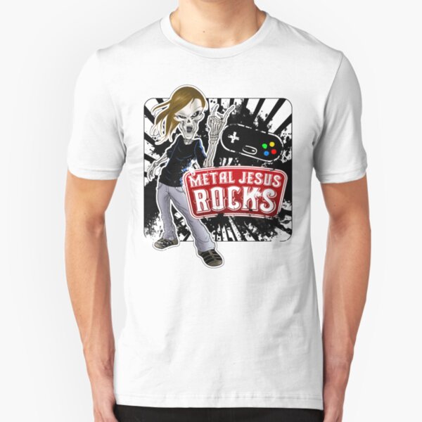 Undead Rocker - Metal Jesus Rocks Slim Fit T-Shirt