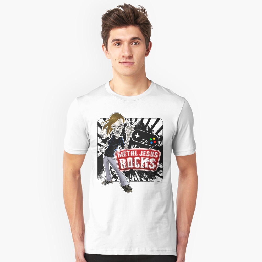 Undead Rocker - Metal Jesus Rocks Slim Fit T-Shirt
