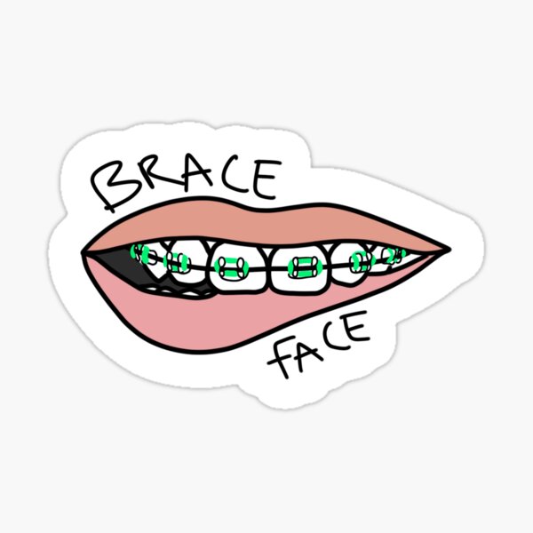 Brace Face Stickers Redbubble - roblox face codes brace face youtube