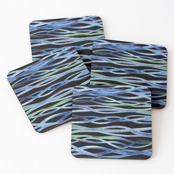 Item preview, Organic Flow Watercolor Blue Green Purple Wavy Lines designed and sold by Irina Sztukowski.
