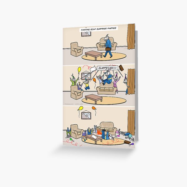 Fainting Goat Surprise Parties Greeting Card
