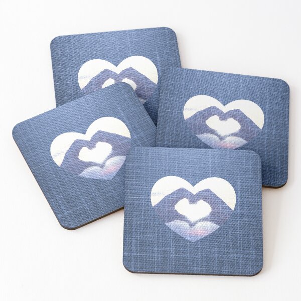 Item preview, Hand Heart on Denim Background designed and sold by sunshine64.