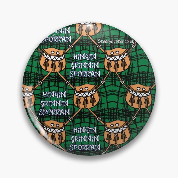 Hingin Grinning Sporran Green Mask. Pin