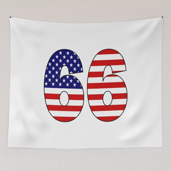 Item preview, Number 66 with USA flag on the background designed and sold by AllShirts21.