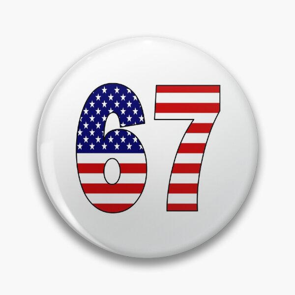 Item preview, Number 67 with USA flag on the background designed and sold by AllShirts21.