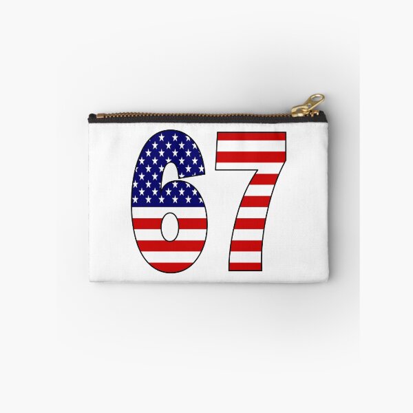 Item preview, Number 67 with USA flag on the background designed and sold by AllShirts21.