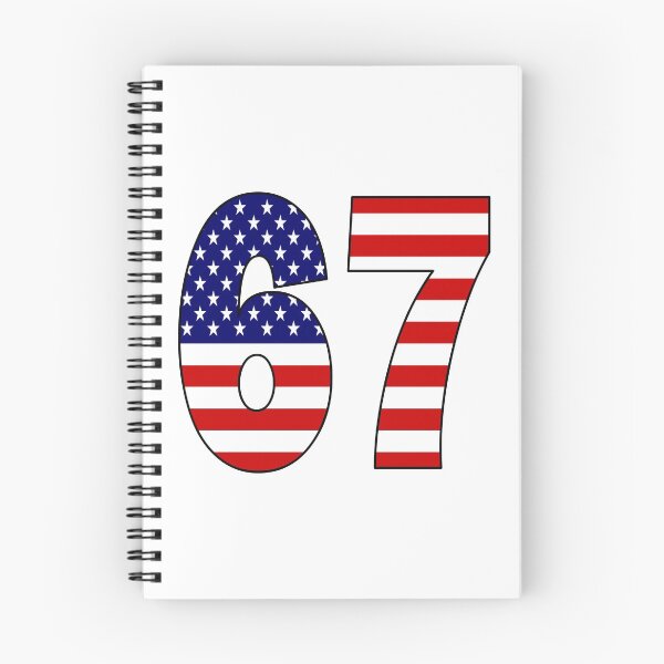 Item preview, Number 67 with USA flag on the background designed and sold by AllShirts21.