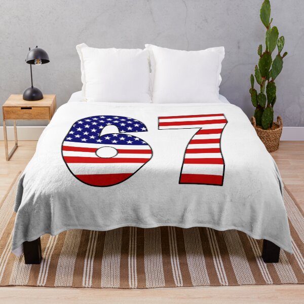 Item preview, Number 67 with USA flag on the background designed and sold by AllShirts21.