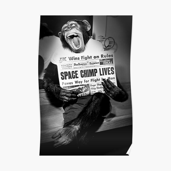 Ham, the space chimp, lives! Premium Matte Vertical Poster