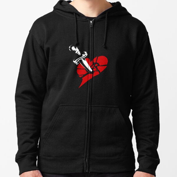 Heart and dagger Zipped Hoodie