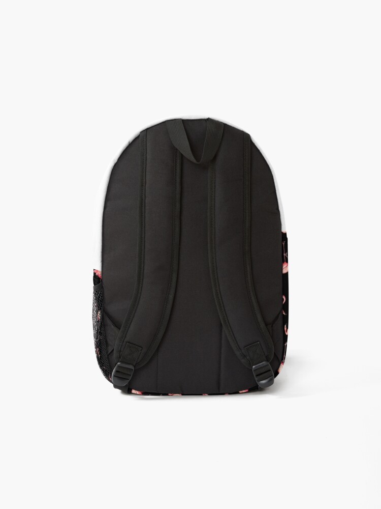 Alternate view of Flamingo Pattern - Black Backpack