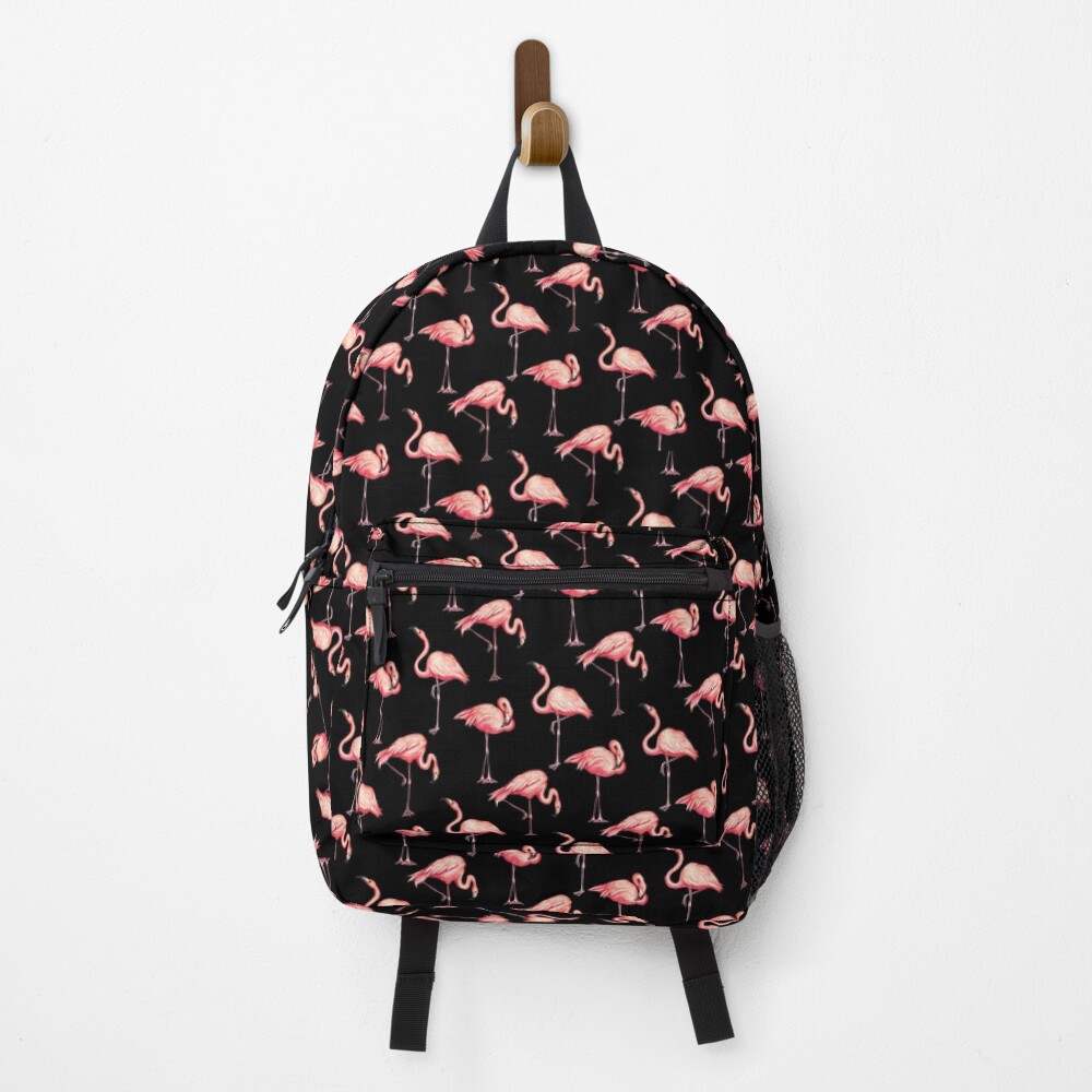 Flamingo Pattern - Black Backpack