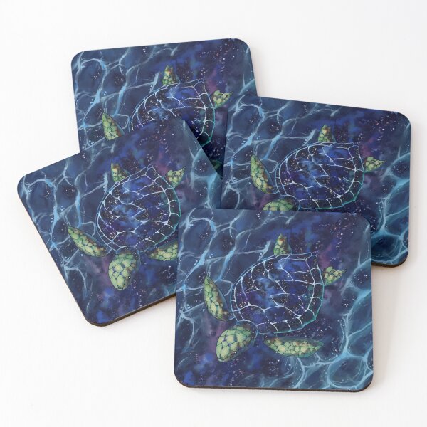 Item preview, Nebula turtle swimming through the milky way designed and sold by poki-art.