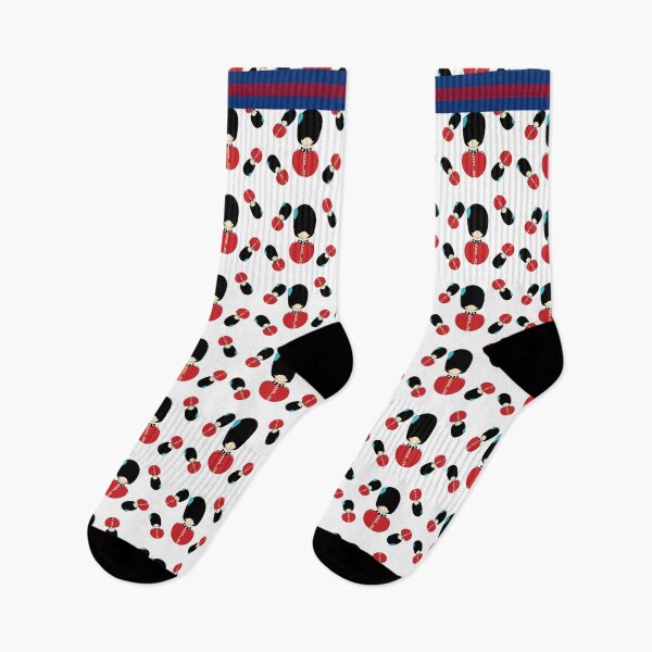 Item preview, Irish Guards SOCKS with WHITE background and Blue Red Blue Top designed and sold by BlueRedBlue.