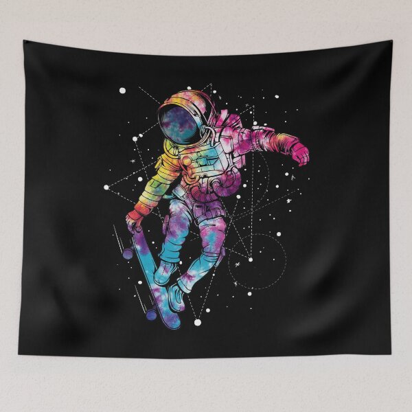 Item preview, Tie Dye Skateboarding Spaceman designed and sold by CrystalCrush.