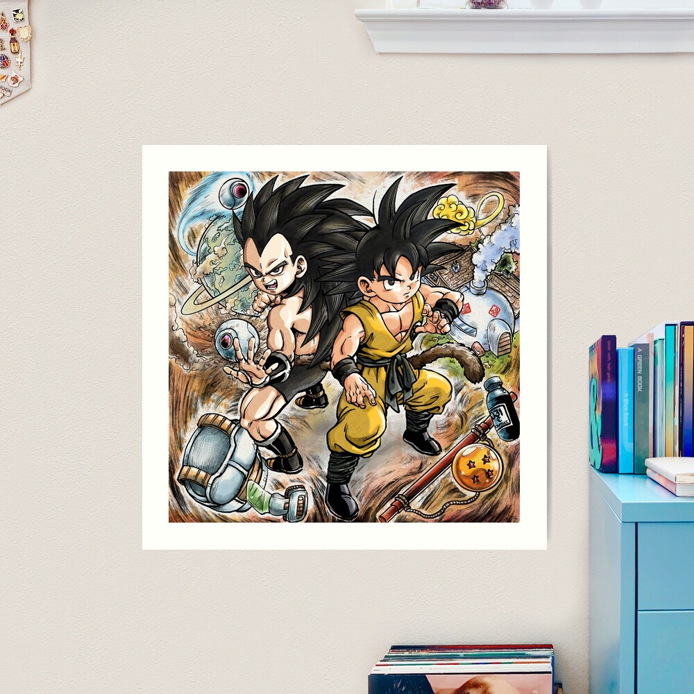 Goku and Raditz Art Board Print by FranFuentesArt