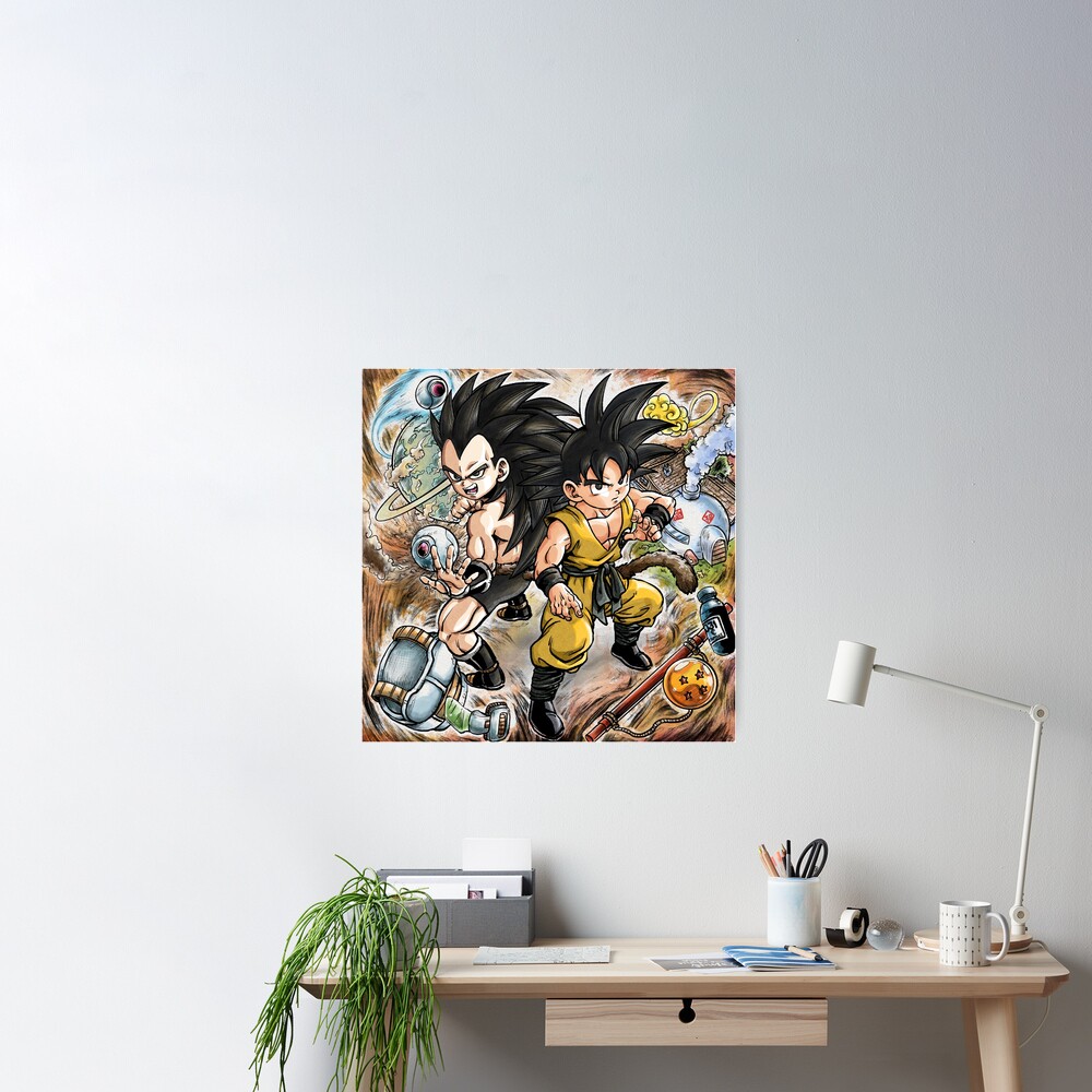 Goku and Raditz Art Board Print by FranFuentesArt