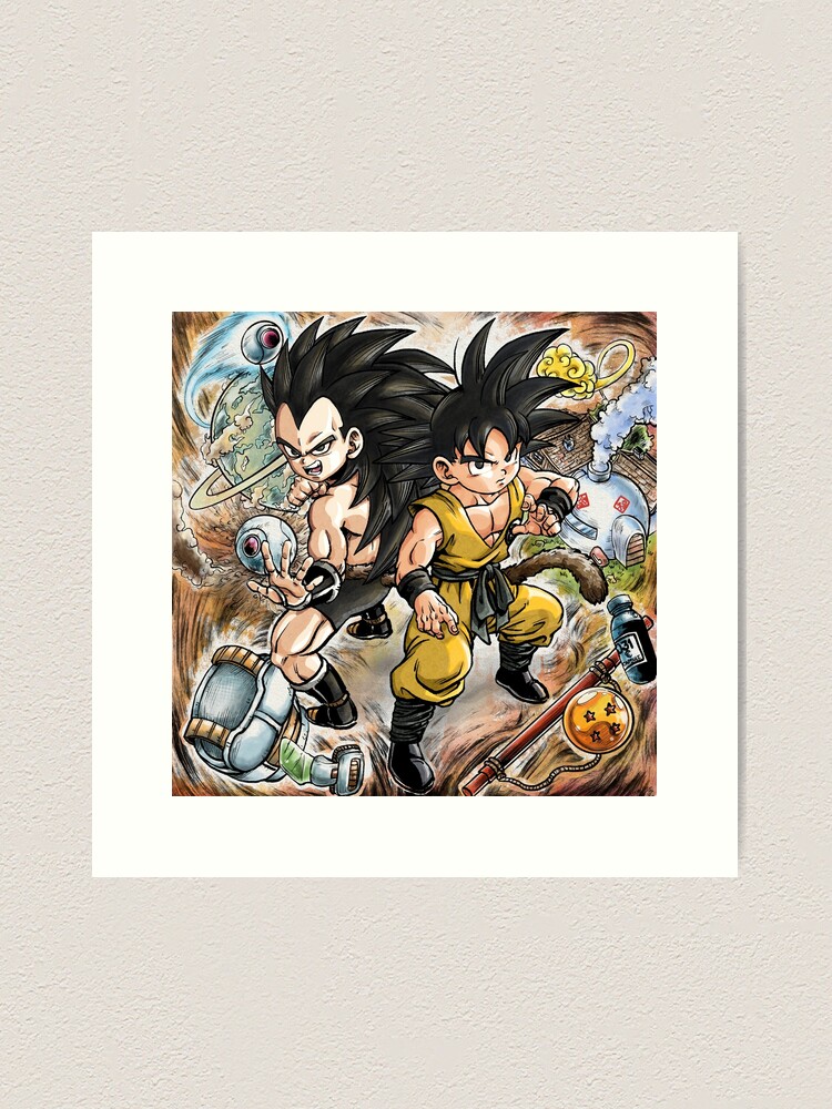 Goku and Raditz Art Board Print by FranFuentesArt