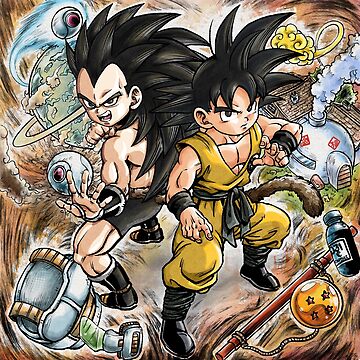 Goku and Raditz Art Board Print by FranFuentesArt