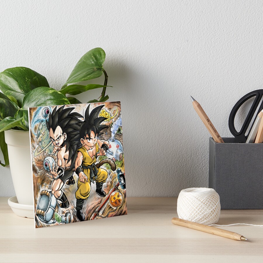 Goku and Raditz Art Board Print by FranFuentesArt