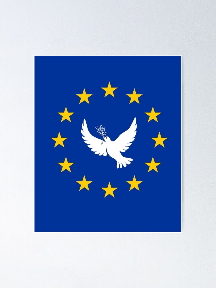 Poster mit EU Sterne mit Friedenstaube - Frieden Peace Pace von  GeogDesigns