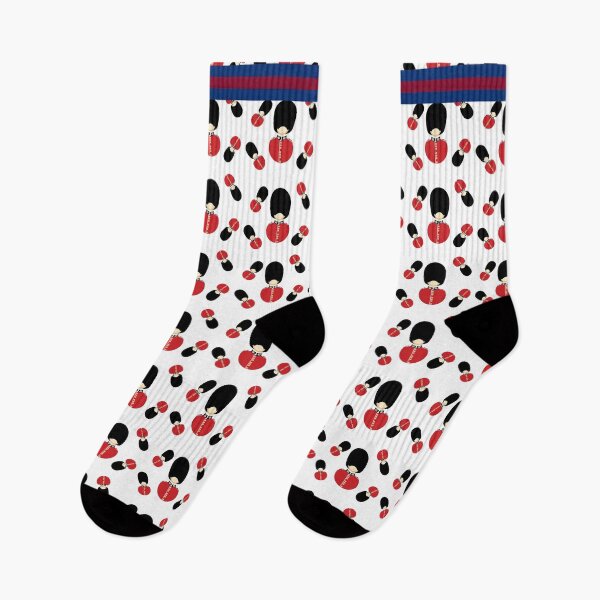 Item preview, Scots Guards SOCKS with WHITE background and Blue Red Blue Top designed and sold by BlueRedBlue.