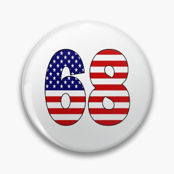Item preview, Number 68 with USA flag on the background designed and sold by AllShirts21.