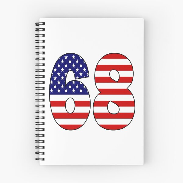 Item preview, Number 68 with USA flag on the background designed and sold by AllShirts21.