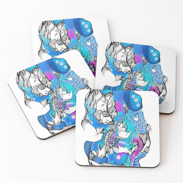 Item preview, Biomorphic abstractions blue designed and sold by fishtower.