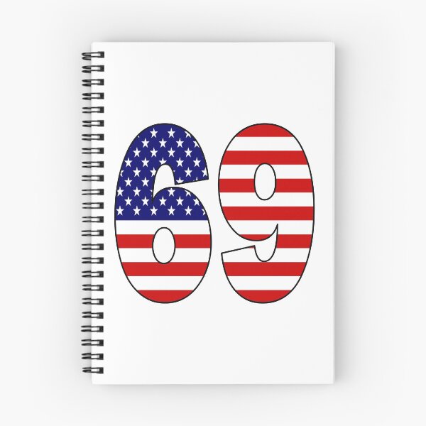 Item preview, Number 69 with USA flag on the background designed and sold by AllShirts21.