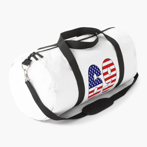 Item preview, Number 69 with USA flag on the background designed and sold by AllShirts21.
