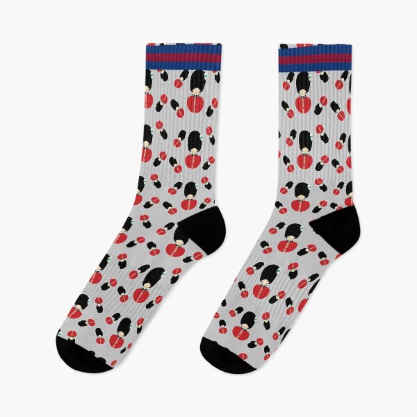 Item preview, Welsh Guards SOCKS with GREY background and Blue Red Blue Top designed and sold by BlueRedBlue.