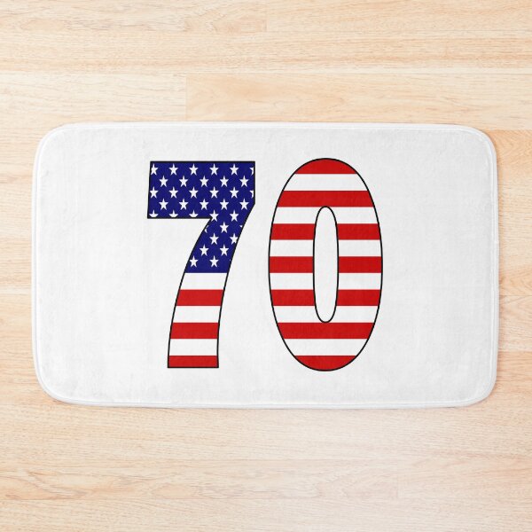 Item preview, Number 70 with USA flag on the background designed and sold by AllShirts21.