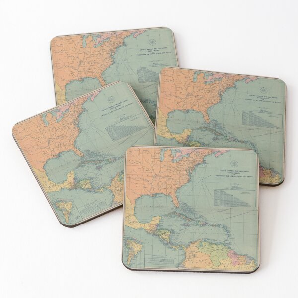 Item preview, Vintage Map of The Caribbean (1909) designed and sold by BravuraMedia.