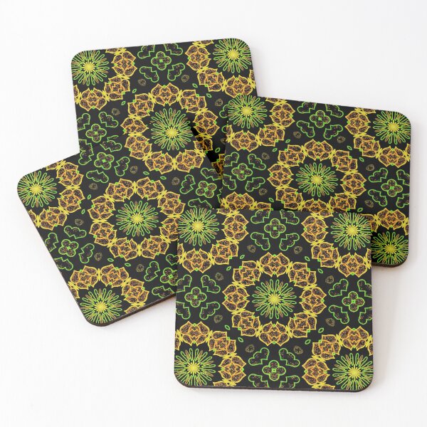 Item preview, Hearts Galore Reflecting Kaleidoscope Glowing Yellow designed and sold by Dawne's Designs.