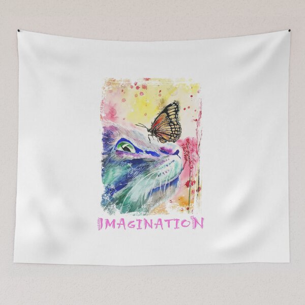 Item preview, cat and baterfly, imagination designed and sold by nemfisart.