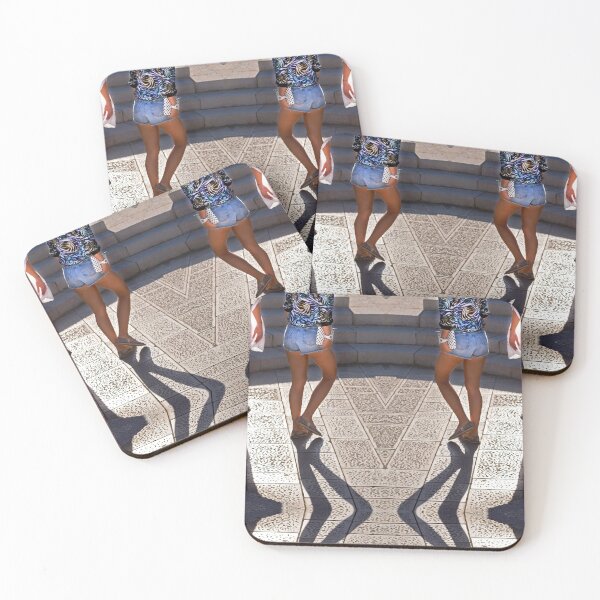 Item preview, pretty girls legs taking their shadows for a walk under sunset in a square, designed and sold by Flavio Vieri.