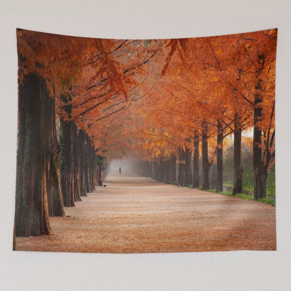 Item preview, ORANGE LEAFED TREES PATHWAY designed and sold by Eston Kamau.
