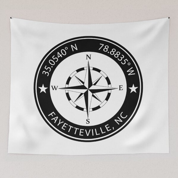 Item preview, Fayetteville, North Carolina Geographical Coordinates designed and sold by TeeOhGraphics.
