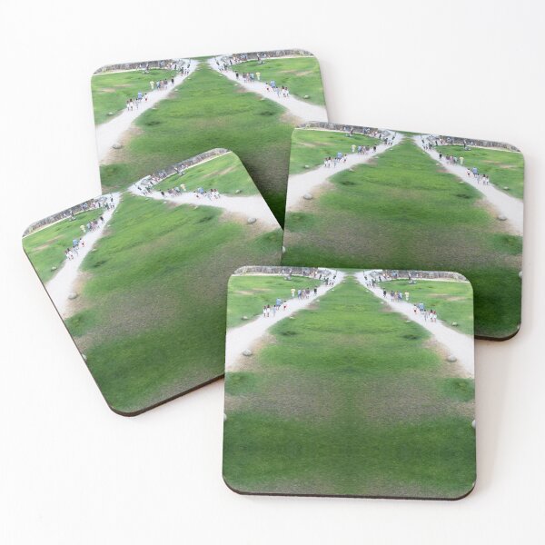 Item preview, Parents and children stroll carefree within a public park, surrounded by green meadows and medieval walls, designed and sold by Flavio Vieri.